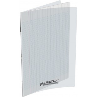 Conquerant Cahier avec couverture en polypro 140 pages 90 g 24 x 32 grands carreaux seyes incolore