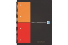 OXFORD Cahier International Filingbook A4+ Petits Carreaux 5mm 200 Pages Reliure Integrale Couverture Carte Rigide Gris