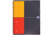 OXFORD Cahier International Meetingbook A4+ Petits Carreaux 5mm 160 Pages Reliure Integrale Couverture Polypro Gris