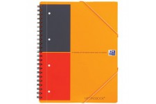 OXFORD Cahier International Meetingbook A4+ Ligne 6mm 160 Pages Reliure Integrale Couverture Polypro Gris