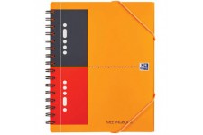 OXFORD Cahier International Meetingbook A5+ Ligne 6mm 160 Pages Reliure Integrale Couverture Polypro Gris