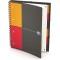 OXFORD Cahier International Organiserbook A4+ Petits Carreaux 5mm 160 Pages Reliure Integrale Couverture Polypro Gris