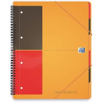 OXFORD Cahier International Organiserbook A4+ Ligne 6mm 160 Pages Reliure Integrale Couverture Polypro Orange