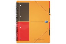 OXFORD Cahier International Organiserbook A4+ Ligne 6mm 160 Pages Reliure Integrale Couverture Polypro Orange