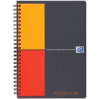 OXFORD Repertoire International Addressbook A5 Reglure Specifique 144 Pages Reliure Integrale Couverture Polypro Gris
