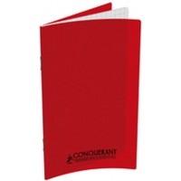 Conquerant 39945 Carnet Classique Couverture Polypropylene Agrafe 90 x 140mm Plastique Rouge