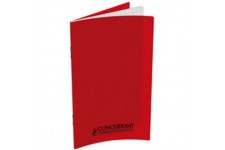 Conquerant 39945 Carnet Classique Couverture Polypropylene Agrafe 90 x 140mm Plastique Rouge