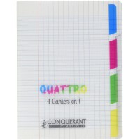 Conquerant Cahier Grands carreaux Seyes 140 pages 17 a— 22cm Incolore