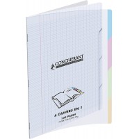 Conquerant Classique Cahier grands carreaux sans spirales 140 Pages 24 x 32 cm Incolore
