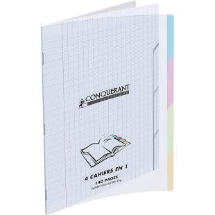 Conquerant Classique Cahier grands carreaux sans spirales 140 Pages 24 x 32 cm Incolore