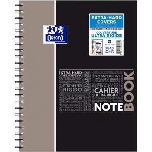 Oxford NoteBook Cahier a  Spirales A4+ 160 Pages Petits Carreaux 5x5 mm Couverture Polypro Couleur Aleatoire