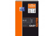 Oxford EasyNotes Bloc-Notes a  Spirales Format A4+ 160 Pages Grands Carreaux Seyes Couverture Polypro Couleur Aleatoire