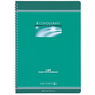 Conquerant 21990 Cahier Sept Reliure Integrale Couverture Offset A4+ Papier Vert