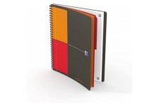 OXFORD Cahier International Activebook B5 Petits Carreaux 5mm 160 Pages Reliure Integrale Couverture Polypro Gris