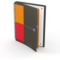 OXFORD Cahier International Meetingbook B5 Petits Carreaux 5mm 160 Pages Reliure Integrale Couverture Polypro Gris