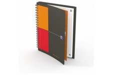 OXFORD Cahier International Meetingbook B5 Petits Carreaux 5mm 160 Pages Reliure Integrale Couverture Polypro Gris