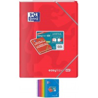 OXFORD Cahier piqure EASYBOOK MAX 24 X 32 cm 96p 90g grands carreaux coloris aleatoire