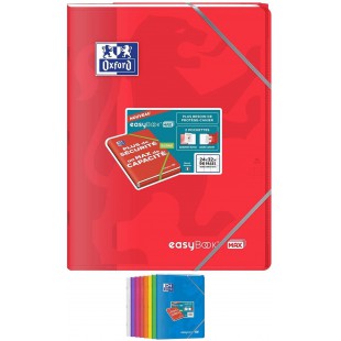 OXFORD Cahier piqure EASYBOOK MAX 24 X 32 cm 96p 90g grands carreaux coloris aleatoire