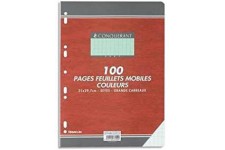 OXFORD OFFICE Feuillets mobiles 21x29,7 cm 100 pages grands carreaux verts 80g