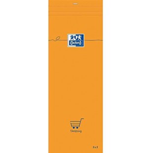 OXFORD Bloc-notes shoping orange 74 x 210 mm quadrille 80 f