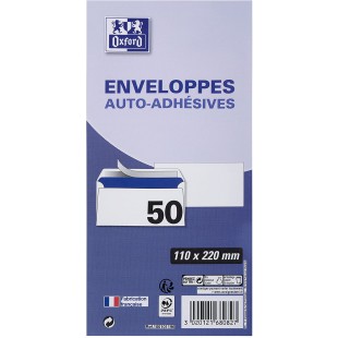 Oxford 100101196 Enveloppe auto-adhesive 110x220 80Gx50 Blanc