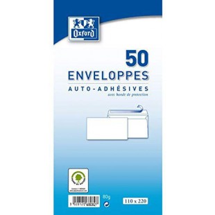 Oxford 100103572 Enveloppe auto-adhesive 114x162x50 Blanc