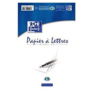 Oxford bloc de correspondance, format A4, blanc, uni
