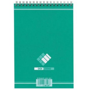 Oxford 21734 Bloc Bureau A5 Steno Reliure Integrale 148 x 210mm Papier Vert