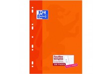 Oxford Scolaire Classique Feuilles A4 simples petits carreaux 200 pages Blanc