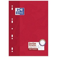 Oxford Etui Feuilles Simples Perforees A4 200 Pages Seyes