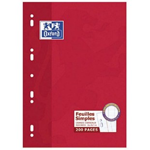 Oxford Etui Feuilles Simples Perforees A4 200 Pages Seyes