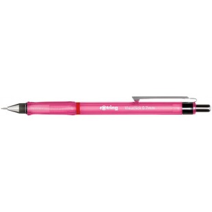 rOtring Visuclick portemine | 0,7 mm | Mine 2B | Corps rose vif | Boite de 12