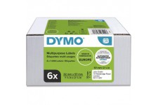 Dymo Authentic LW etiquettes autocollantes polyvalentes, 32 mm x 57 mm, 6 rouleaux de 1.000 etiquettes faciles a  decoller (6.00