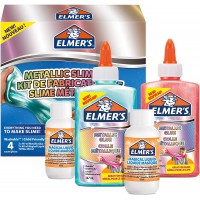 Lot de 4 : Elmer's kit pour slime nacre | Ingredients pour slime avec colle PVA nacree | Liquide magique activateur de slime inc