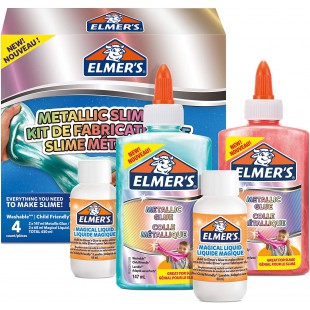 Elmer's kit pour slime nacre | Ingredients pour slime avec colle PVA nacree | Liquide magique activateur de slime inc