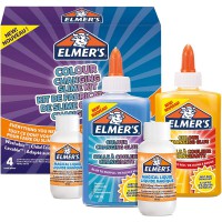 Lot de 4 : Elmer's kit pour slime a changement de couleur | Ingredients pour slime avec colle a changement de couleur | Liquid