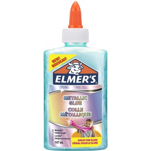 Elmer's colle PVA metallique | Ideale pour fabriquer du slime | Lavable | Bleu canard | 147 ml | 1 unite