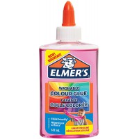 Lot de 3 : Elmer's colle PVA coloree translucide | Rose | 147 ml | Lavable | Ideale pour fabriquer du slime | 1 unite