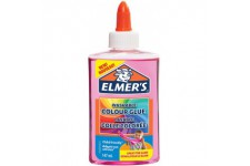 Elmer's colle PVA coloree translucide | Rose | 147 ml | Lavable | Ideale pour fabriquer du slime | 1 unite