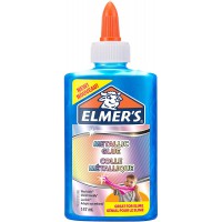 Elmer's colle PVA metallique | Ideale pour fabriquer du slime | Lavable | Bleu | 147 ml | 1 unite