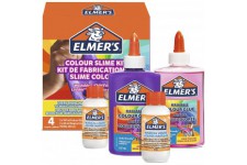 Elmer's kit pour slime colore | Ingredients pour slime avec colle coloree PVA lavable | Couleurs assorties | Liquide 