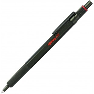 rOtring 600 Stylo Bille, Pointe Moyenne, Encre Noir, Corps Vert, Rechargeable