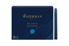 Waterman cartouches d'encre pour stylo plume | format long « standard » | couleur Bleu Serenite | boite de 8