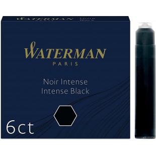 Waterman cartouches d'encre pour stylo plume | format standard international « petit » | couleur Noir Intense | boit