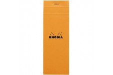RHODIA 8200C - Bloc-Notes Agrafe N°8 Shopping Orange - 7,4x21 cm - Petits Carreaux - 80 Feuilles Detachables - Papier Clairefont