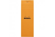 RHODIA 8200C - Bloc-Notes Agrafe N°8 Shopping Orange - 7,4x21 cm - Petits Carreaux - 80 Feuilles Detachables - Papier Clairefont