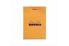 RHODIA 10200C - Bloc-Notes Agrafe N°10 Orange - A8 - Petits Carreaux - 80 Feuilles Detachables - Papier Clairefontaine 80G - Cou