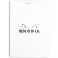 RHODIA 11201C - Bloc-Notes Agrafe N°11 White - A7 - Petits Carreaux - 80 Feuilles Detachables - Papier Clairefontaine Blanc 80G 