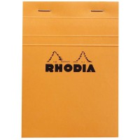 RHODIA 13200C - Bloc-Notes Agrafe N°13 Orange - A6 - Petits Carreaux - 80 Feuilles Detachables - Papier Clairefontaine 80G - Cou