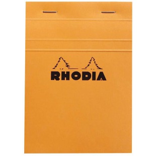 RHODIA 13200C - Bloc-Notes Agrafe N°13 Orange - A6 - Petits Carreaux - 80 Feuilles Detachables - Papier Clairefontaine 80G - Cou